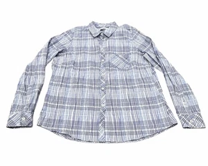 Foxcroft Damen Crinkle Button Down Hemd lila weiß kariert 12 Preppy Karriere - Bild 1 von 5