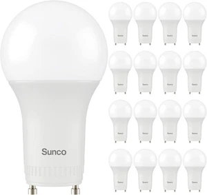 Sunco 16 Pack GU24 LED Bulb A19, 2 Prong Light 16 Pack, 2700k Soft White - Picture 1 of 7