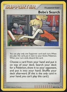 Bebe's Search Uncommon #89/111 Rising Rivals LP Pokemon - Foto 1 di 2