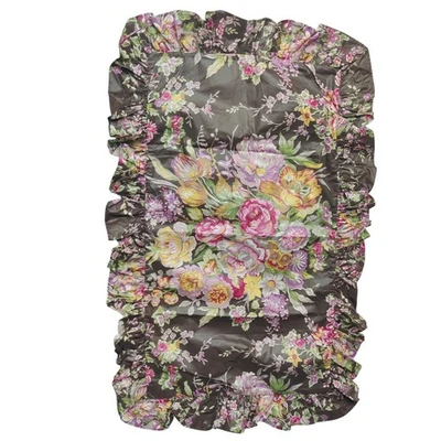 90s Ralph Lauren Garden Gate Chintz King Pillow Sham Colorful Flowers Ruffled - Image 1 of 4