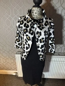 Simona Barbieri Twin Set Silk Animal Print Jacket S Uk 10 - Picture 1 of 13