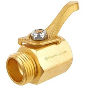 Heavy-Duty 3/4" Brass Garden Hose Shut Off Valve - Garden Hose Connector, Wat... - Picture 1 of 9