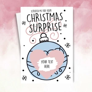 Tarjeta personalizada de revelación de rasguños de Navidad divertida sorpresa regalo chuchería niños - Imagen 1 de 10