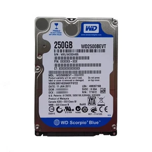 Western Digital 250GB WD2500BEVT 5400RPM 8MB SATA 2.5" Laptop HDD Hard Drive - Picture 1 of 4