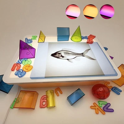 Mesa de luz para niños | Mesa de luz para niños | Mesa sensorial iluminada | Brilla brillante  Foto 1 de 4