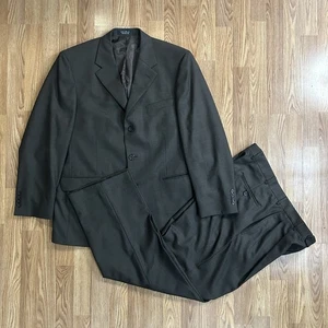 Andrew Fezza 100% Kammgarn Wolle 2-Teiler Anzug 42R Sakko 36R Hose Braun Mexiko - Bild 1 von 24