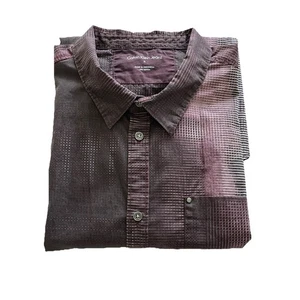 Camicia elegante uomo Calvin Klein sfumature di bordeaux 100% cotone taglia XL manica lunga - Foto 1 di 10