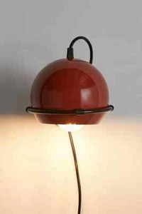 Denney Sconce Mid Century Brass Lamps Lighting Wall Plug in Fixture Blood Red - Picture 1 of 3