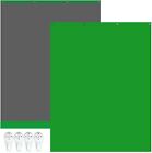 Collapsible Green Blue,Green Grey Screen Backdrop W/ Hooks for Meeting Streaming