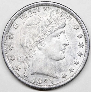 1897 barber quarter in a high-grade uncirculated condition - Picture 1 of 3