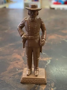 1950's MARX FAMOUS AMERICANS GENERAL CUSTER PLAYSET FIGURE DARK BROWN PLASTIC - Picture 1 of 6