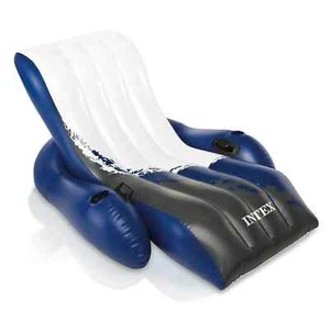 Intex Inflatable Lounge Pool Floating Tanning Chair w/2 Cup Holders - Picture 1 of 7