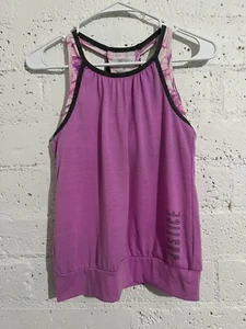 Justice Active Girls Athletic Top 10 Pink Racerback Built in Bra Strappy H7 - Picture 1 of 6