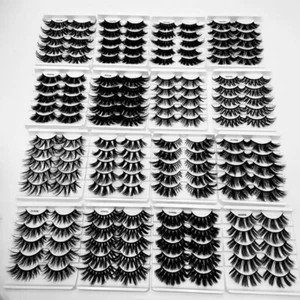 5 Paar Falsche Wimpern Nerz Natur Extension Schwarz 3D Soft Lashes Makeup  - Bild 1 von 28