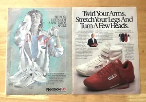 1980's Retro Shoe Printed Advertisements Reebok and Autry Sneakers LOT vintage - Picture 1 of 1