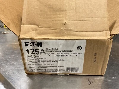 Eaton 125A 600V 4-Jaw метр гнездо 1 стальной наружный рецептор ступица URS101BDQCH новый - Изображение 1 из 3