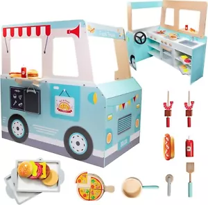 Personalized Wooden Food Truck Playset - 20 pieces for Ages 3+, Great Gift - Picture 1 of 9