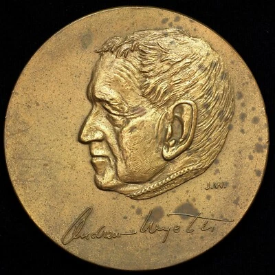 1988 年 Andrew Wyeth 国会金牌青铜罢工美国铸币厂青铜 76 毫米 — 第 1/2 张图片