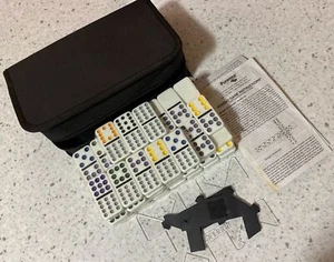 Vintage Set of 61 Premco Double 6 Dominoes Sealed In Zipper Case 1 Missing? - Picture 1 of 11