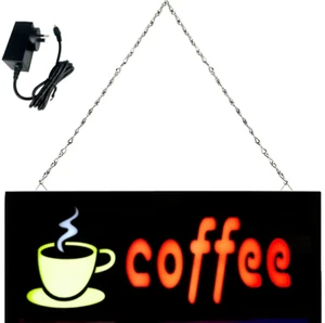 NEW 12V LED Neon 'coffee' Cup Bright Sign Light box for Business Shop 48cm*24cm - Picture 1 of 2