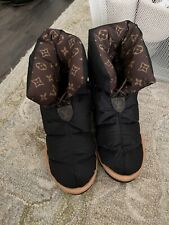 Authentic Louis Vuitton brown suede & fur boots LV logo sz 35 w box $2700  EUC!