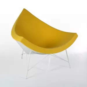 Herman Miller Liegestuhl George Nelson gelb original weiß Kokosnussstuhl - Bild 1 von 8