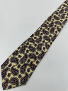 Corbata clásica Bert Pulitzer azul crema cachemira de colección de diseñador de seda para hombre - Imagen 1 de 6