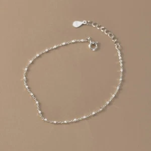 Women Girl Real S925 Sterling Silver Cute Cubes Thin Bracelet Bangle - Picture 1 of 5