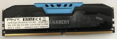 PNY ANARCHY 8GB DDR4 2400MHZ CL15 1.2V DIMM GAMING RAM for Desktop PC - Image 1 of 2