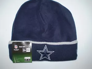 NFL DALLAS COWBOYS ADULT ONFIELD TECH KNIT HAT NEW ERA NAVY GRAY NEW NWT - Picture 1 of 1