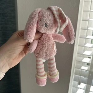 Toys R Us Snuggle Chums Pink Bunny Rabbit Rattle Hanging Bruin soft toy Heart - Picture 1 of 15