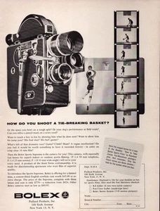 Anuncio impreso con cámara Bolex Sports Supreme 1954 Paillard Products filmación de Nueva York - Imagen 1 de 1