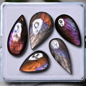 Rainbow Spectrum ~ 5 piezas piedras preciosas cabujón espectrolita natural de alto grado 23 mm-31 mm - Imagen 1 de 11