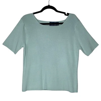 Top tejido acanalado verde Astor Laura Scott de colección nuevo con etiquetas cuello cuadrado mediano M Foto 1 de 4