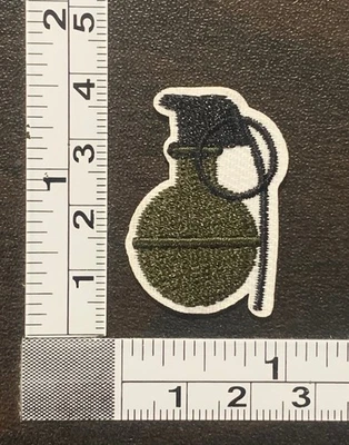 Hand Grenade Military Weapon Embroidered Iron On Patch - Image 1 of 2