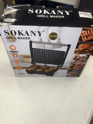 SOKANY GRILL Maker Electric Grill Nonstick  Sandwich Maker Griddle New In Box - Image 1 of 4