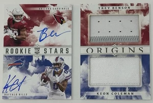Trey Benson & Keon Coleman Panini Origins Rookie Stars doppio libretto RPA 19/49 - Foto 1 di 3