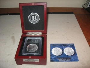 Moneta omaggio dollaro Morgan doppio colpo 1887 Bradford Exchange coniata privatamente - Foto 1 di 6