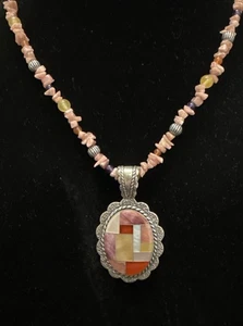 Collar CAROLYN POLLACK RELIOS Plata de Ley 925 Incrustación Multistone Cuentas - Imagen 1 de 6