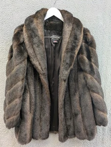 Vintage Olympia Modacrylic Short Coat Women's Size S Brown - Picture 1 of 11