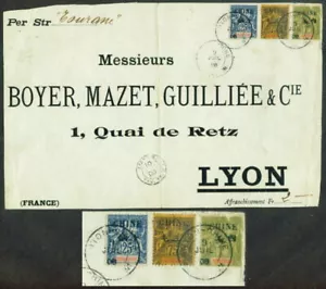 FRANKREICH in CHINA - SELTENE HOHE STÜCKELUNG AUF 1906 Brieffront!! - Bild 1 von 1