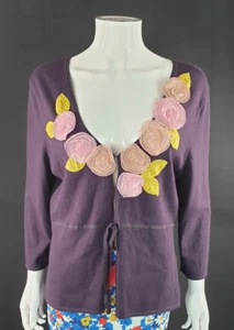 Fenn Wright Manson Navy Blue Silk Pink Yellow Flowers Size 18 Viscose Mix - Picture 1 of 10