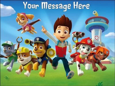 ELEGANT EDIBLE ICING PAW PATROL EDIBLE PRINTED BIRTHDAY CAKE TOPPER A4 SIZE (10" X 7.5")