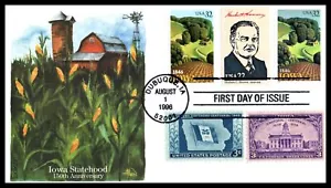 1996 Iowa 150th Sesqui Sc 3088 3089 combo stamp FDC with Allen cachet (L05 - Picture 1 of 1