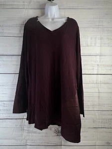 Top túnica con dobladillo asimétrico Soft Surroundings para mujer 1X con dobladillo satinado y detalles - Imagen 1 de 12
