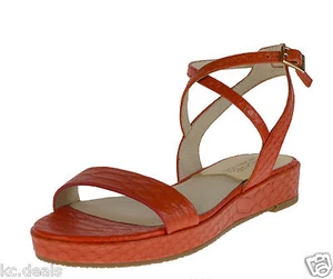 MICHAEL KORS KAYLEE FLAT MANDARIN EMBOSSED WOMEN ANKLE SANDALS SHOES MULTI SIZES - Picture 1 of 5