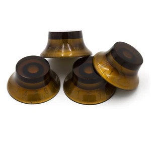 4 * Amber Guitar Bell Hat Knobs Speed Control Knobs for Epiphone Gibson LP SG ES - Picture 1 of 12
