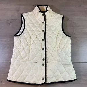 Eddie Bauer Goose Down Puffer Vest Snap Button White Snowflake Womens Small - Picture 1 of 10