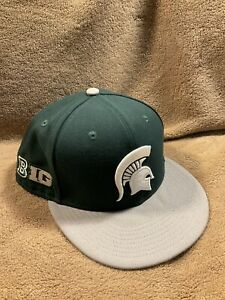 Michigan State Spartans New Era 9Fifty SnapBack Hat Green Big 10 Side Patch
