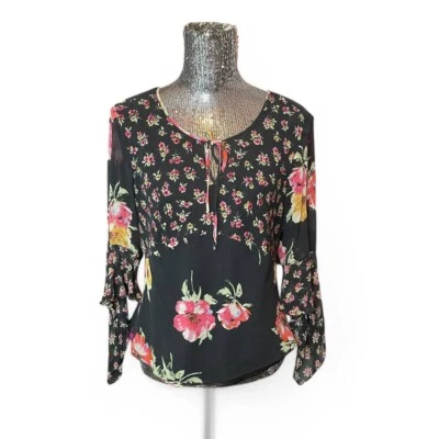 Top floral de seda vintage Y2K Fairy Grunge grande capricho boho romántico gótico Foto 1 de 4